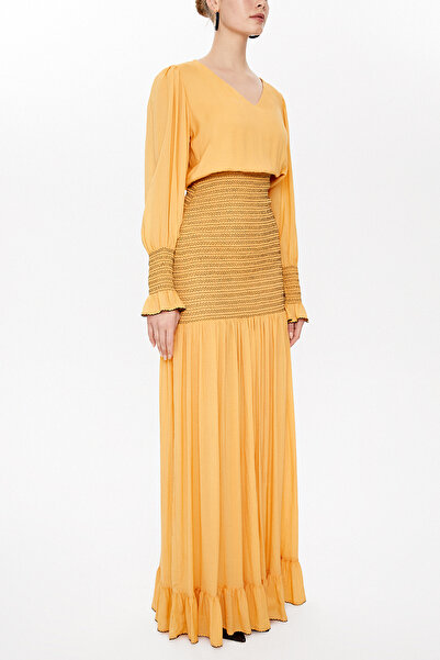 SOCIETA Long Dress with Ornamental Stitching - 92920