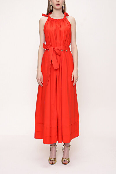 SOCIETA Kolsuz Bağcıklı Bol Kesim Elbise 93542