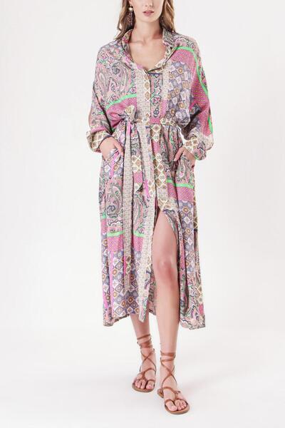 SOCIETA Pembe Bol kesim gömlek elbise 94058