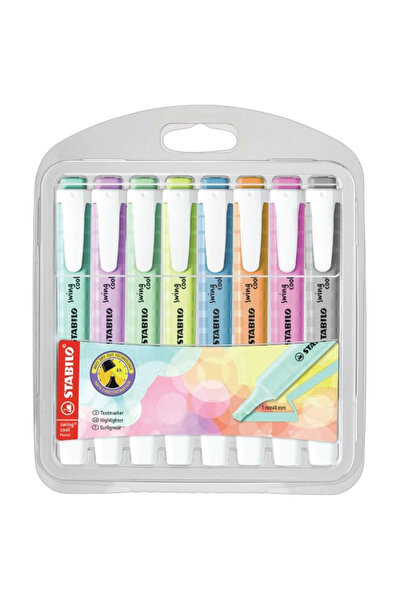 Stabilo Swing Cool Pastel Highlighter Pen, Pack of 8, 8 Different Colors by T...
