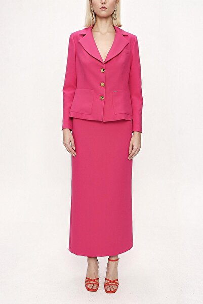 SOCIETA Fuşya Uzun etek ve blazer ceketli ikili takım 12281