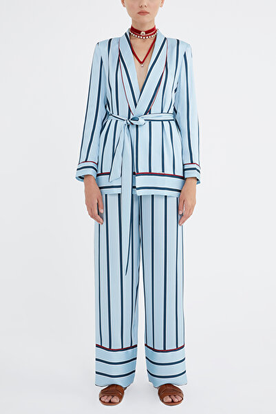 SOCIETA Mavi Kemerli blazer ceket 61119