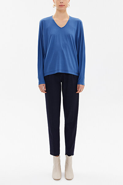 SOCIETA Saks V yaka bol kesim bluz 19784