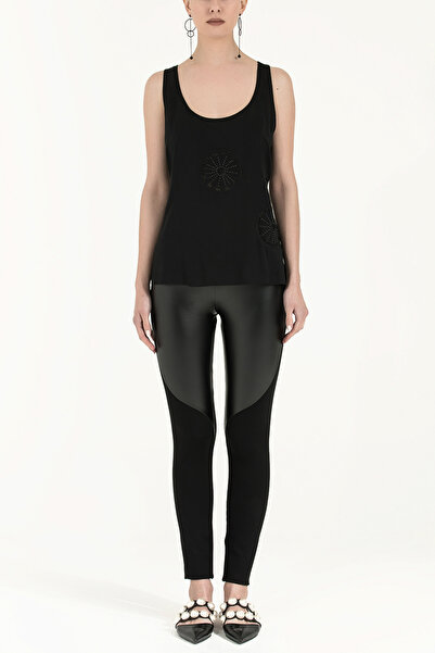 SOCIETA Siyah Lazer kesimli bol kesim bluz 19562