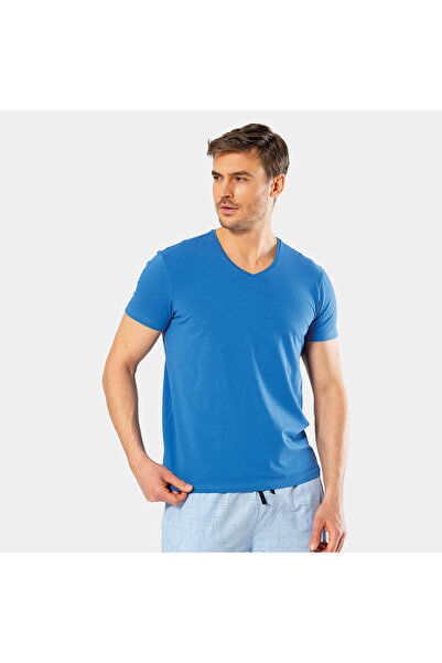 Cacharel Ανδρικό κοντομάνικο μπλουζάκι με λαιμόκοψη 1332 - Saks