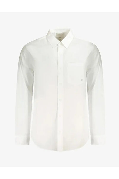 Calvin Klein SHIRT, FOR MEN, WITH POCKET, BASIC COLLAR, LONG SLEEVES, SOLID COLOUR, EMBROIDERED LOGO, BUTTONS CLO