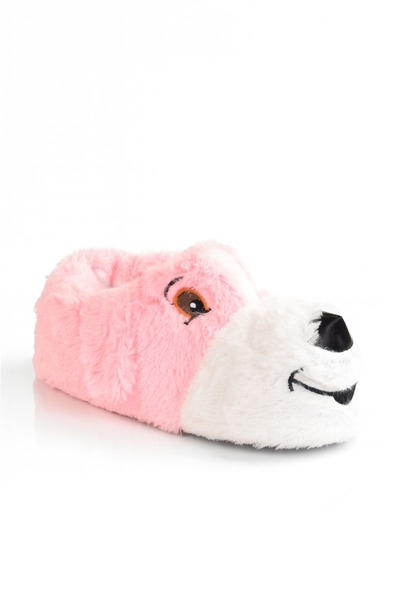 minibonito Çocuk Unisex Köpek Figürlü Peluş Panduf Ev Pandufu Ev Botu