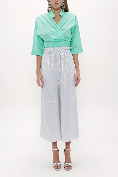 SOCIETA Gümüş Beli lastikli bol kesim pantolon 41510