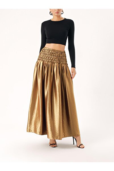 SOCIETA Bakır Özel dikiş detaylı fermuarlı uzun etek 81263