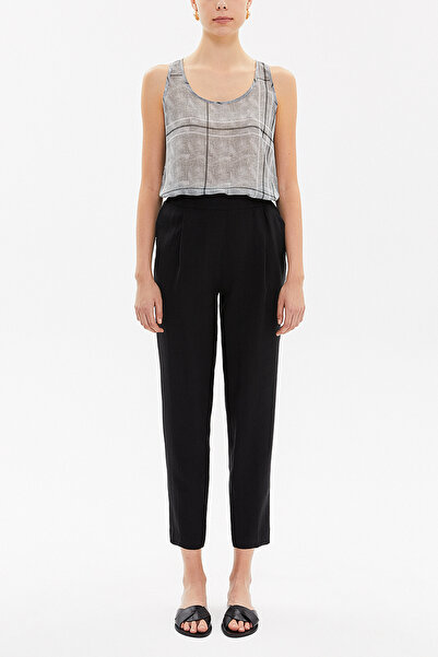 SOCIETA Siyah Boyalı Lastikli bol kesim pantolon 41341
