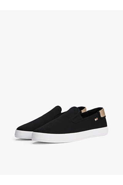 Tommy Hilfiger Kadın Th Canvas Slip-On Sneakers - Siyah