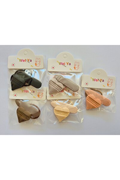 Anka aksesuar مجموعة أنكا تيكير مكونة من 5 أبازيم ومطاطات على شكل قلب