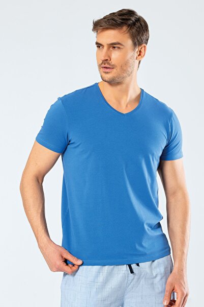 Cacharel Ανδρικό κοντομάνικο μπλουζάκι με λαιμόκοψη 1332 - Saks