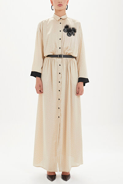 SOCIETA Vizon Kemerli uzun elbise 92433