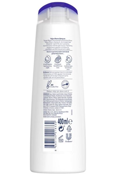 Dove Marka: Şampuan Yıpranmış Saçlar Için Yoğun Onarıcı 400 Ml Kategori: Şampuan