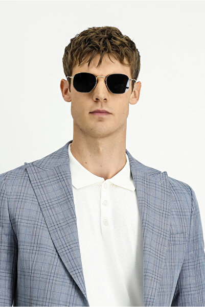 Kiğılı Спортно сако от вълна и лен с редовна кройка и тартан