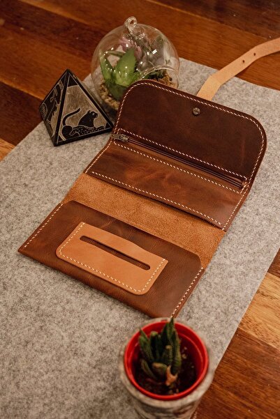 Bolt Leather Tütün Kesesi Tütün Çantası %100 Gerçek Deri Tütün Çantası Taba