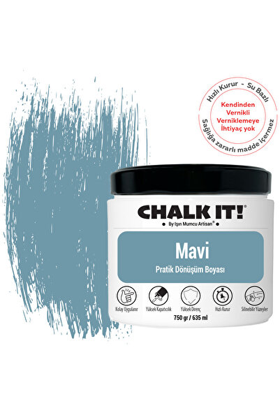 Işın Mumcu Artisan Chalk It Kendinden Vernikli Boya | Mavi