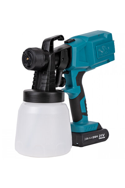 Blasko Spray Gun with 2x 21V 2Ah Batteries, Integrated Tank, Adjustable Jet, Portable