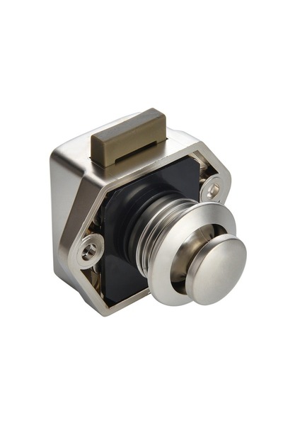 almital mobilya aksesuarları furniture accessories Basmalı Çekmece Kilidi, Karavan, Yat, Tekne, Bas Aç Kilitli Dolap, Çekmece Kulbu, yüzeye gömme kulp