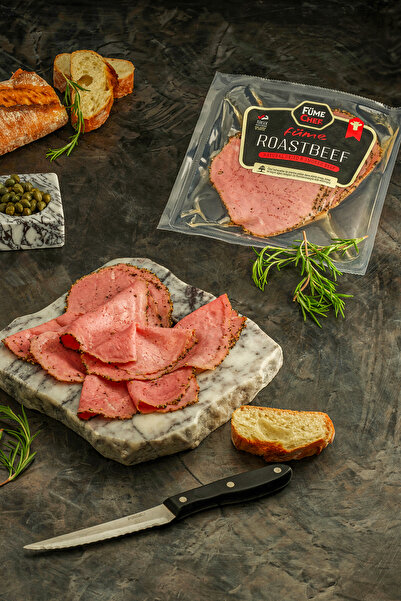 FümeChef Karabiberli Füme Roastbeef (Rozbif)100 gr Yağsız Dana Etinden Tütsülenmiş Vakumlu Paket
