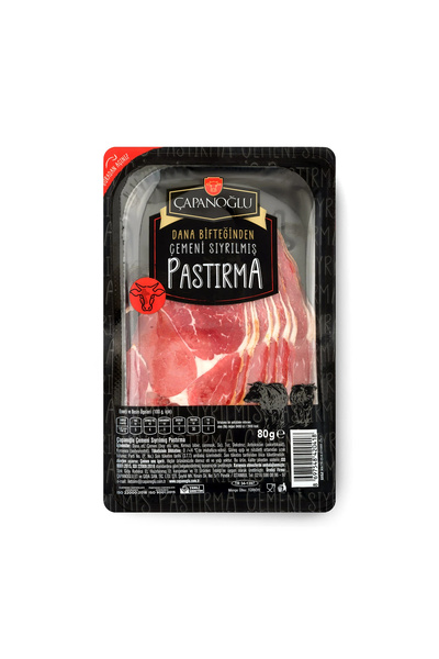 Çapanoğlu Dana Biftekten Dilimli Pastırma 80 gr Çemensiz Kayseri Usulü Kahvaltılık Et