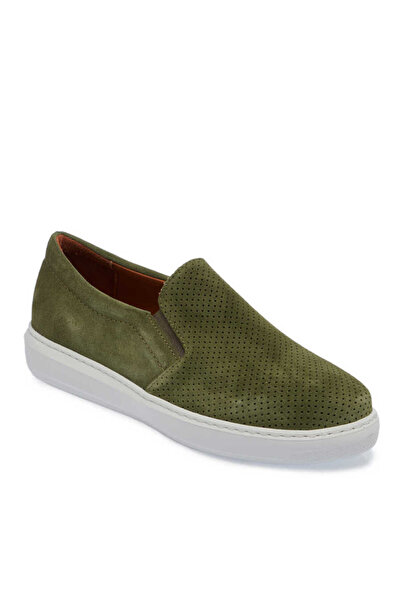 Tergan Yeşil Hakiki Süet Deri Kadın Loafer - K24I1AY67368-O48