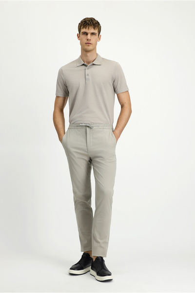 Kiğılı Slim Fit Dar Kesim Likralı Beli Lastikli İpli Pantolon