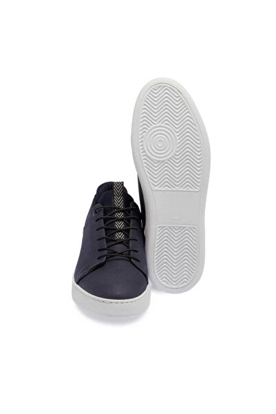 Tergan Lacivert Hakiki Nubuk Deri Erkek Sneaker - E24I1AY56823-C39