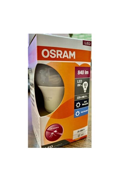 Osram Sinek Kovucu Led Ampul 8w=60w Eşdeğer E27 Duylu 6500k 840lm 2 Renk Özelliklidir