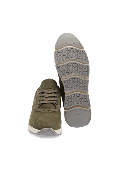 Tergan Yeşil Hakiki Nubuk Deri Erkek Sneaker - E24I1AY56899-G98