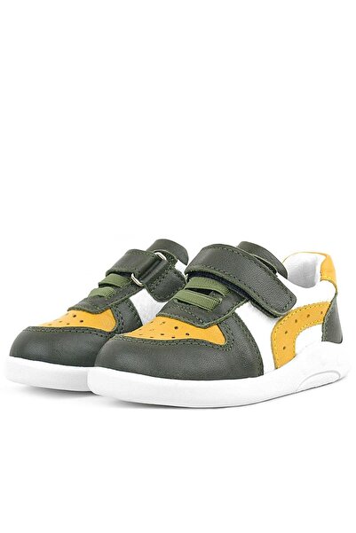 Rakerplus Genuine Leather Khaki Yellow Anatomical Baby Sneakers