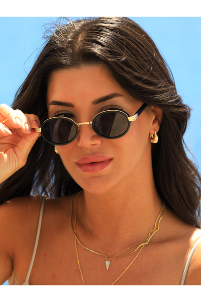 Angel Eyes Siyah Camlı Siyah-gold Çerçeveli Unisex Güneş Gözlüğü Ae9065c9