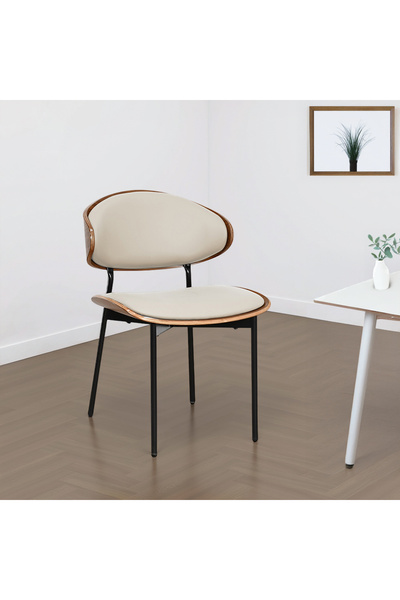 Rahaty Store Outdoor Single Chair in Beige Leather