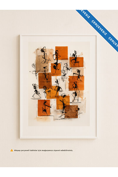 Push Studio Çizgisel İnsanlar - Çerçevesiz Poster - Art Collection