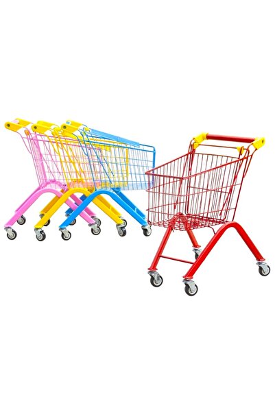 Toybox Small Metal Trolley Shopping Cart Supermarket Trolley Pretend Play For Kids