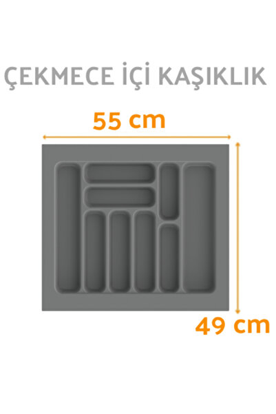 ShopyTime Çekmece İçi Kaşıklık ve Kepçelik Düzenleyici – Gri 55x49 cm (49x40 ...