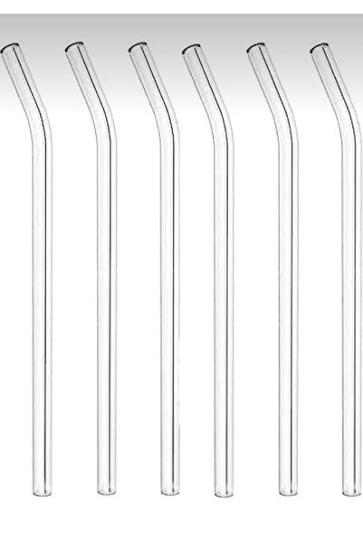 Genel Markalar 6 Adet Şeffaf Cam Eğimli Pipet | Cam Pipet - 6 Adet Temizlik F...