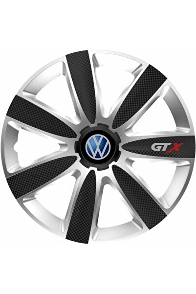 OEM Set de 4 capace pentru jante GTX Carbon Gri-Negru R15, pentru Volkswagen