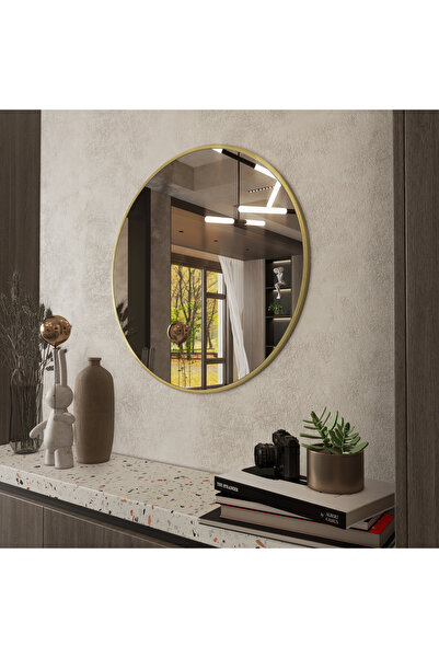 Marsah Home Oglinda rotunda de perete aurie 70x70 Cm