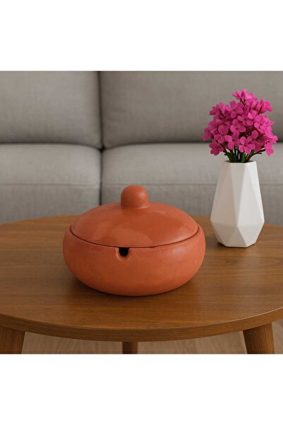 KARRA مجموعة منفضة سجائر زخرفية مستديرة من الخرسانة