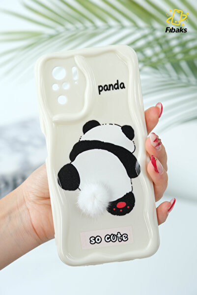 Fibaks Redmi Note 10/10S Compatible Case Designed Patterned Camera Protection Panda White Tassel Silicone Cover