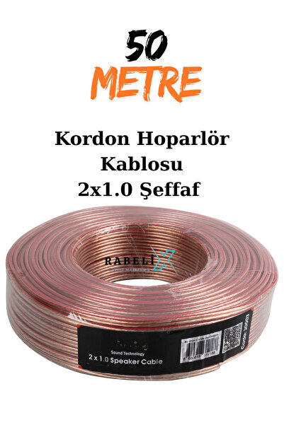 Rabelix Online Marketing 1 Metre Şeffaf 2x1.0 Hoparlör Ses Sitemi Kablosu - H...