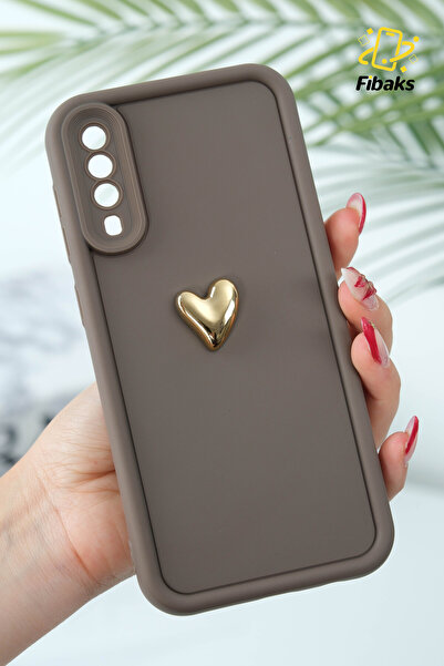 Fibaks حافظة لهاتف سامسونج جالاكسي A30S/A50 بتصميم قلب ثلاثي الأبعاد بنمط بني...