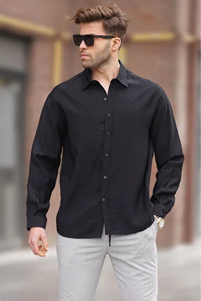 SERAZAT Men's Oversize Loose Cut 100% Cotton Linen Shirt