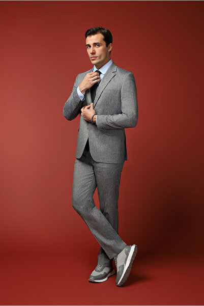 Kiğılı Regular Fit Keten Karışımlı Takım Elbise