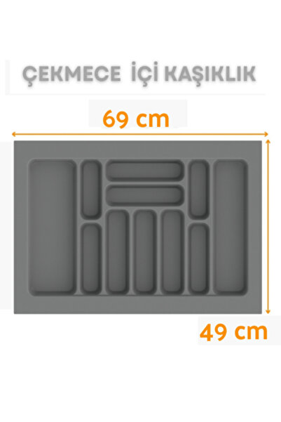 ShopyTime Çekmece İçi Kaşıklık ve Kepçelik Düzenleyici – Gri 69x49 cm (62x40 ...