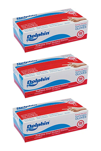 egeayazambalaj 3 Adet L Beden Vinil Eldiven Pudrasız 100'lü Paket