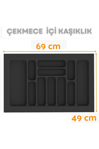 ShopyTime Çekmece İçi Kaşıklık ve Kepçelik Düzenleyici – Antrasit 69x49 cm (6...