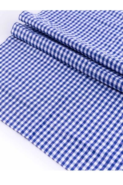 senmasy Ekose Desen MAVİ Pamuklu Çok Amaçlı Kumaş Pötikare Kumaş/170*200